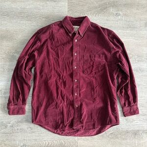 Eddie Bauer Men's M Deep Red Casual Button up Shirt